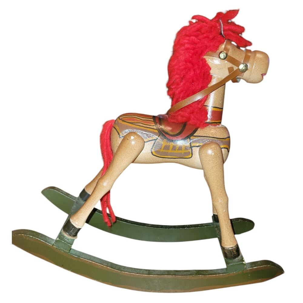 9" Vintage Folk Art Rocking Horse
